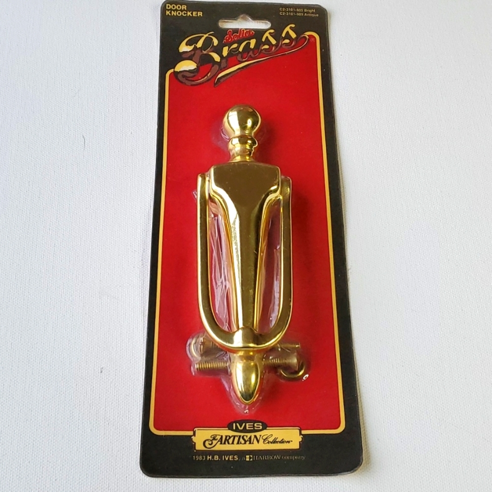 Ives Artisan Collection Solid Brass Door Knocker Made in Portugal Vintage New